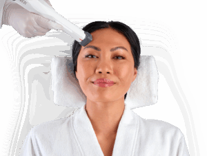Patient in spa robe